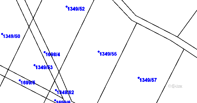 Parcela st. 1349/55 v KÚ Jankov, Katastrální mapa