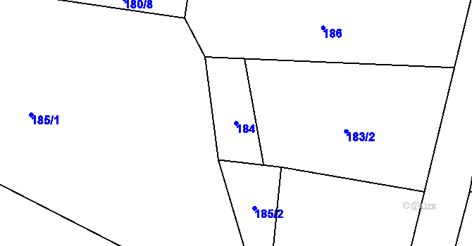Parcela st. 184 v KÚ Jankov, Katastrální mapa