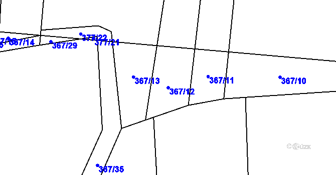 Parcela st. 367/12 v KÚ Jankov, Katastrální mapa