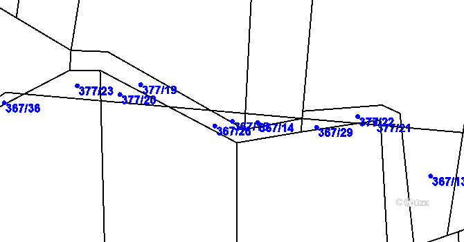Parcela st. 367/15 v KÚ Jankov, Katastrální mapa