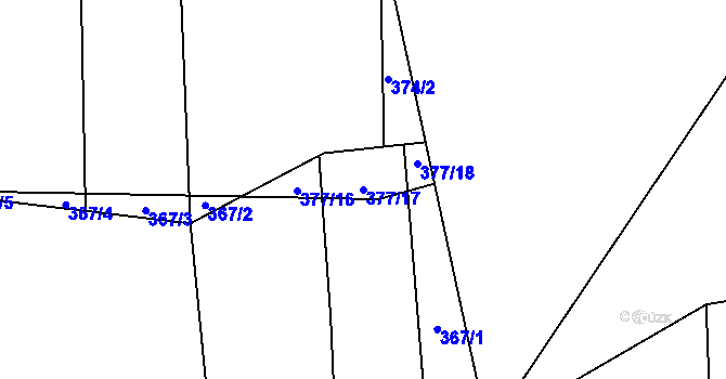 Parcela st. 377/17 v KÚ Jankov, Katastrální mapa