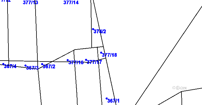 Parcela st. 377/18 v KÚ Jankov, Katastrální mapa