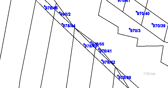 Parcela st. 978/43 v KÚ Jankov, Katastrální mapa
