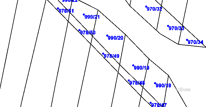 Parcela st. 978/49 v KÚ Jankov, Katastrální mapa