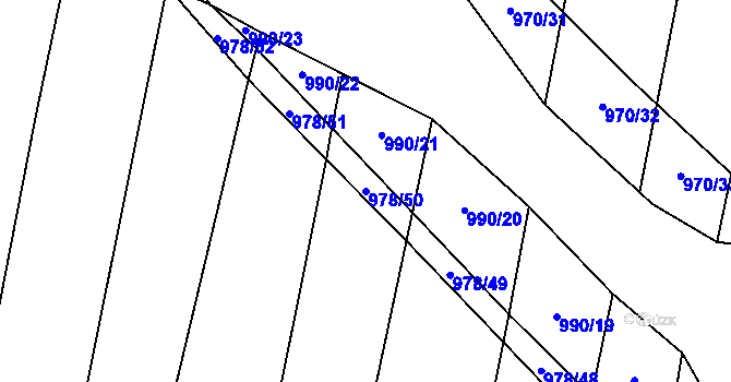 Parcela st. 978/50 v KÚ Jankov, Katastrální mapa