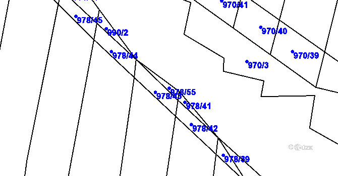 Parcela st. 978/55 v KÚ Jankov, Katastrální mapa