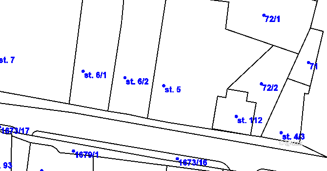 Parcela st. 5 v KÚ Jankov, Katastrální mapa