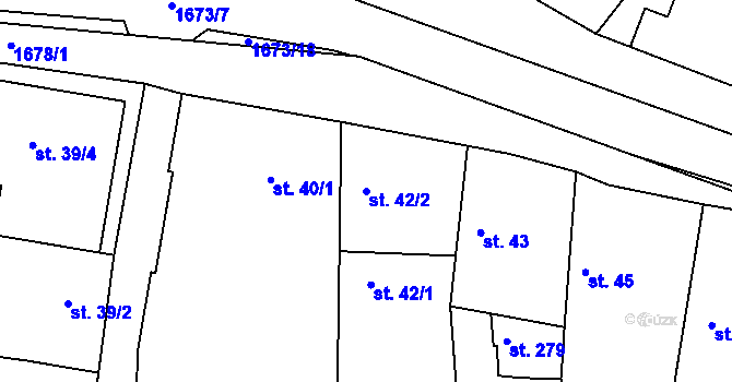 Parcela st. 42/2 v KÚ Jankov, Katastrální mapa