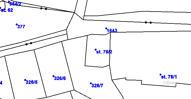 Parcela st. 78/2 v KÚ Jankov, Katastrální mapa