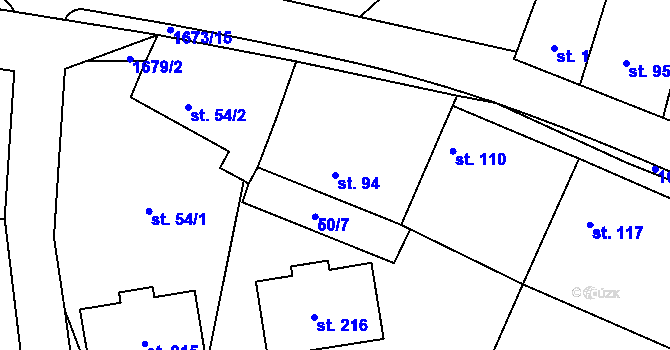 Parcela st. 94 v KÚ Jankov, Katastrální mapa