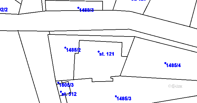 Parcela st. 121 v KÚ Jankov, Katastrální mapa