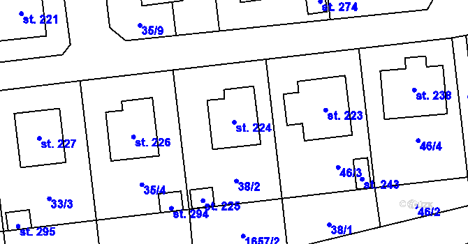 Parcela st. 224 v KÚ Jankov, Katastrální mapa