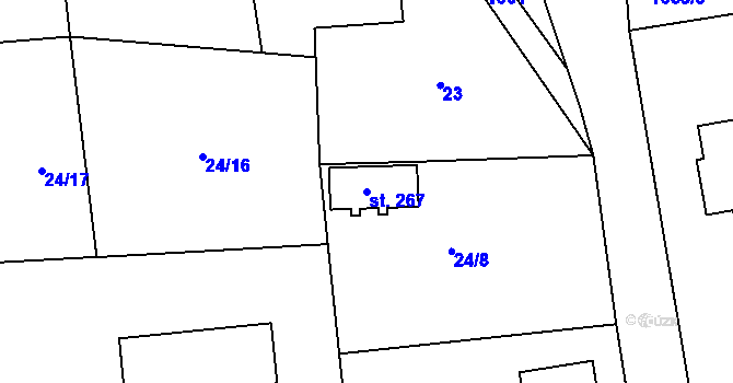 Parcela st. 267 v KÚ Jankov, Katastrální mapa