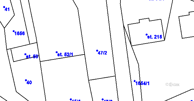 Parcela st. 47/2 v KÚ Jankov, Katastrální mapa