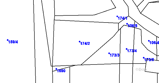 Parcela st. 174/2 v KÚ Jankov, Katastrální mapa
