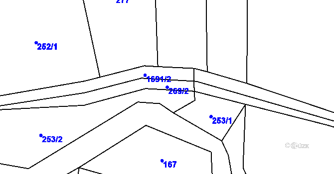 Parcela st. 269/2 v KÚ Jankov, Katastrální mapa