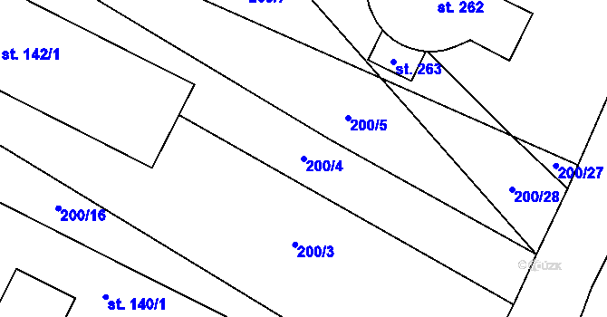 Parcela st. 200/4 v KÚ Jankov, Katastrální mapa