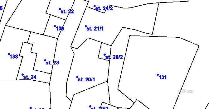 Parcela st. 20/2 v KÚ Jankov, Katastrální mapa