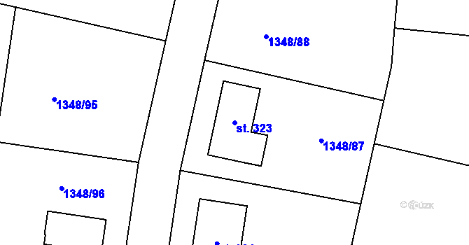 Parcela st. 323 v KÚ Jankov, Katastrální mapa