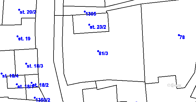 Parcela st. 81/3 v KÚ Jankovská Lhota, Katastrální mapa