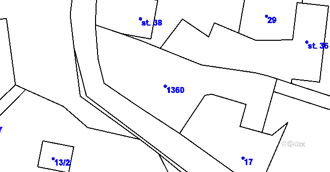 Parcela st. 1360 v KÚ Jankovská Lhota, Katastrální mapa