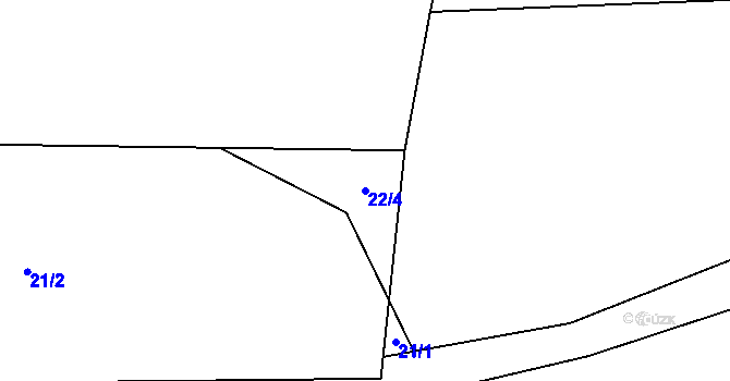 Parcela st. 22/4 v KÚ Pičín u Jankova, Katastrální mapa