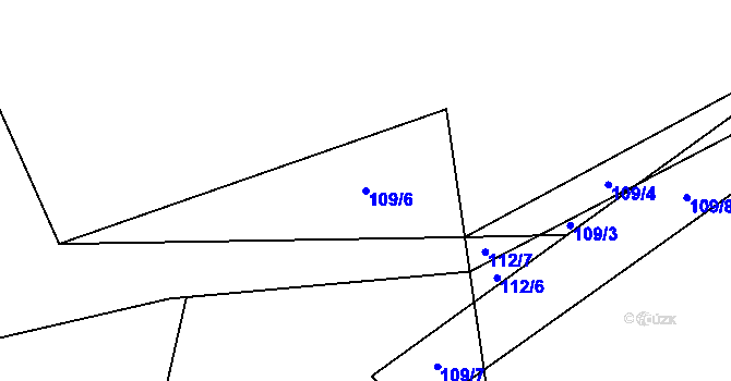 Parcela st. 109/6 v KÚ Pičín u Jankova, Katastrální mapa