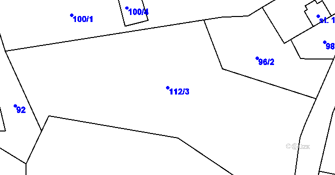 Parcela st. 112/3 v KÚ Pičín u Jankova, Katastrální mapa