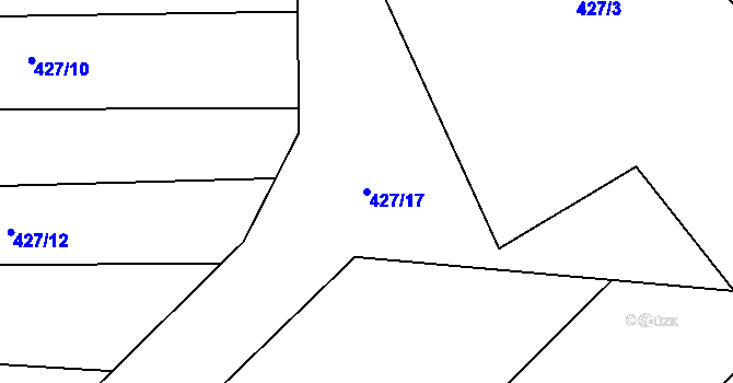 Parcela st. 427/17 v KÚ Pičín u Jankova, Katastrální mapa