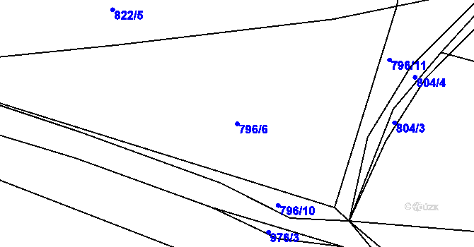 Parcela st. 796/6 v KÚ Čakovec, Katastrální mapa