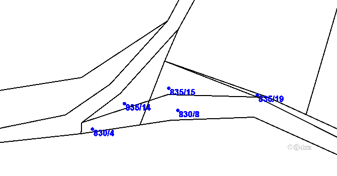 Parcela st. 835/15 v KÚ Čakovec, Katastrální mapa
