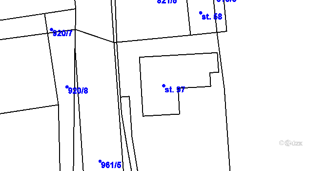 Parcela st. 97 v KÚ Čakovec, Katastrální mapa