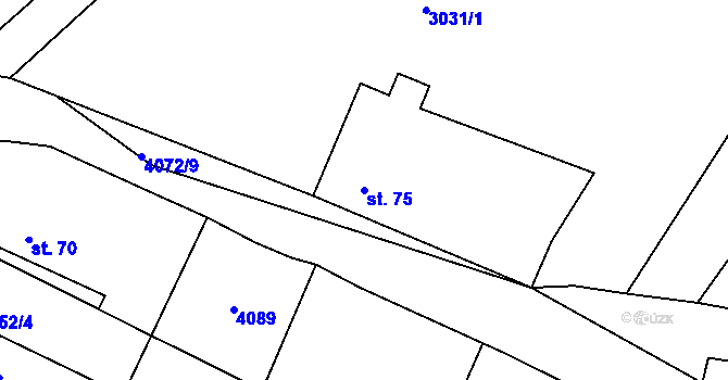 Parcela st. 75 v KÚ Holašovice, Katastrální mapa