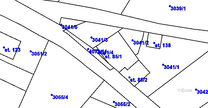 Parcela st. 85/1 v KÚ Holašovice, Katastrální mapa