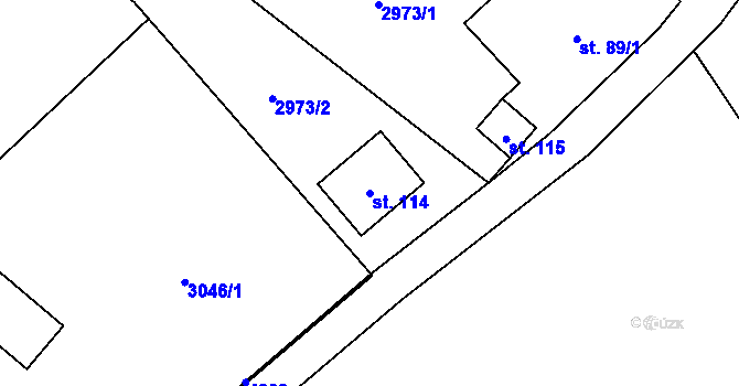 Parcela st. 114 v KÚ Holašovice, Katastrální mapa