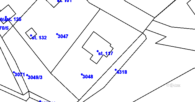 Parcela st. 117 v KÚ Holašovice, Katastrální mapa