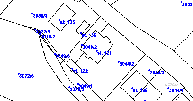 Parcela st. 121 v KÚ Holašovice, Katastrální mapa