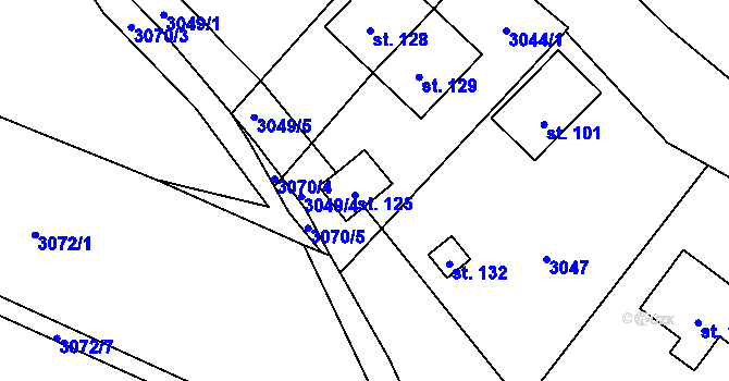 Parcela st. 125 v KÚ Holašovice, Katastrální mapa