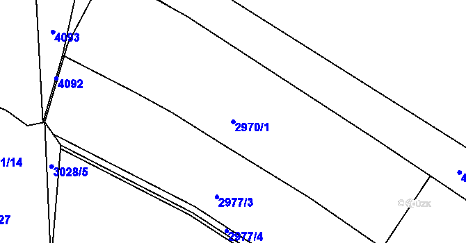 Parcela st. 2970/1 v KÚ Holašovice, Katastrální mapa