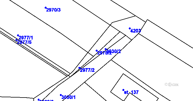 Parcela st. 2970/2 v KÚ Holašovice, Katastrální mapa
