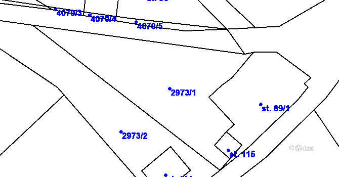 Parcela st. 2973/1 v KÚ Holašovice, Katastrální mapa