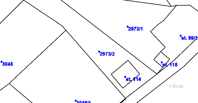 Parcela st. 2973/2 v KÚ Holašovice, Katastrální mapa