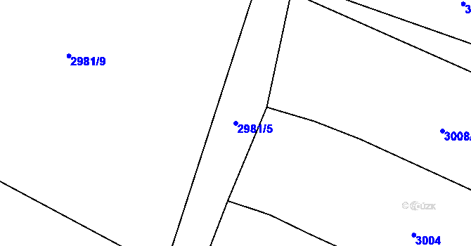 Parcela st. 2981/5 v KÚ Holašovice, Katastrální mapa