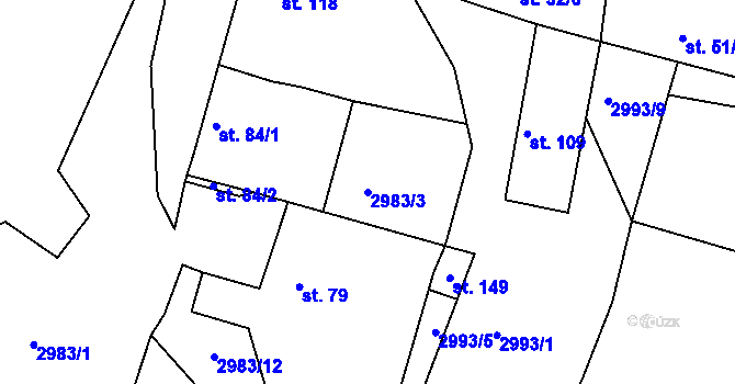 Parcela st. 2983/3 v KÚ Holašovice, Katastrální mapa