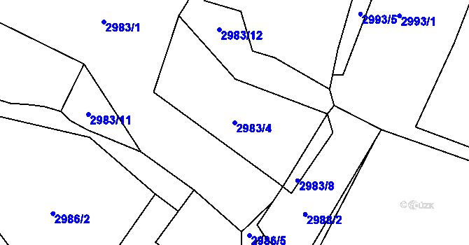 Parcela st. 2983/4 v KÚ Holašovice, Katastrální mapa