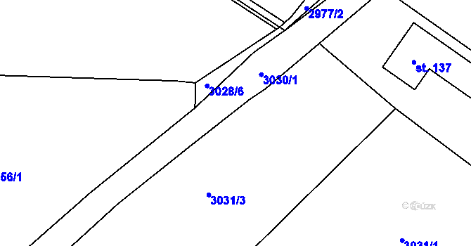 Parcela st. 3031/2 v KÚ Holašovice, Katastrální mapa