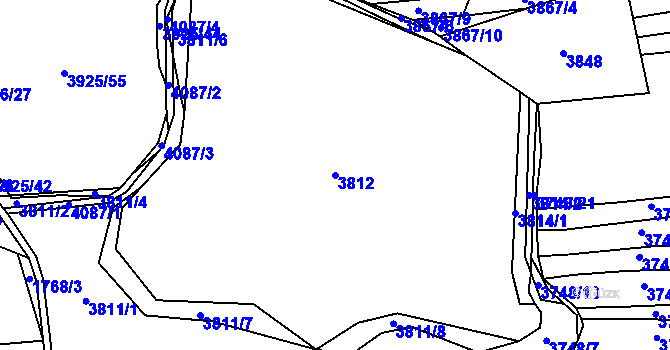 Parcela st. 3812 v KÚ Holašovice, Katastrální mapa