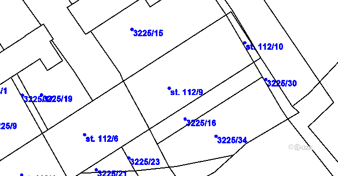 Parcela st. 112/9 v KÚ Holašovice, Katastrální mapa