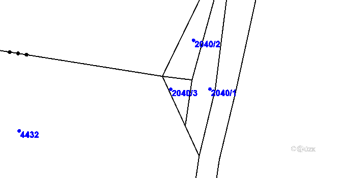 Parcela st. 2040/3 v KÚ Holašovice, Katastrální mapa