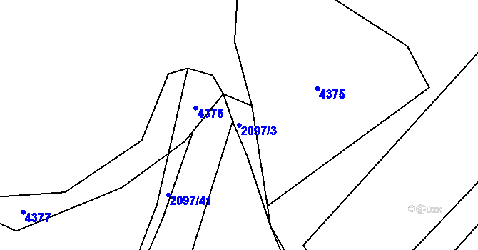 Parcela st. 2097/3 v KÚ Holašovice, Katastrální mapa